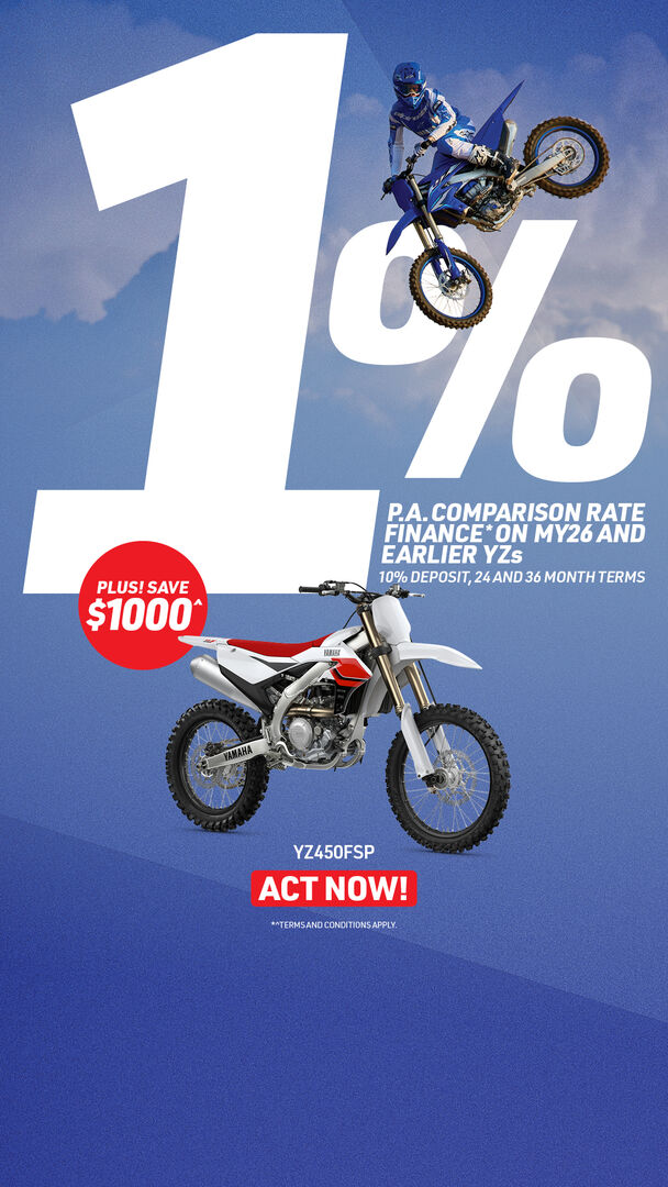 Yamaha Finance Offer 1% on YZ Competition Bikes