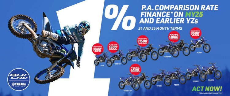 Yamaha Finance Offer 1% on YZ Competition Bikes