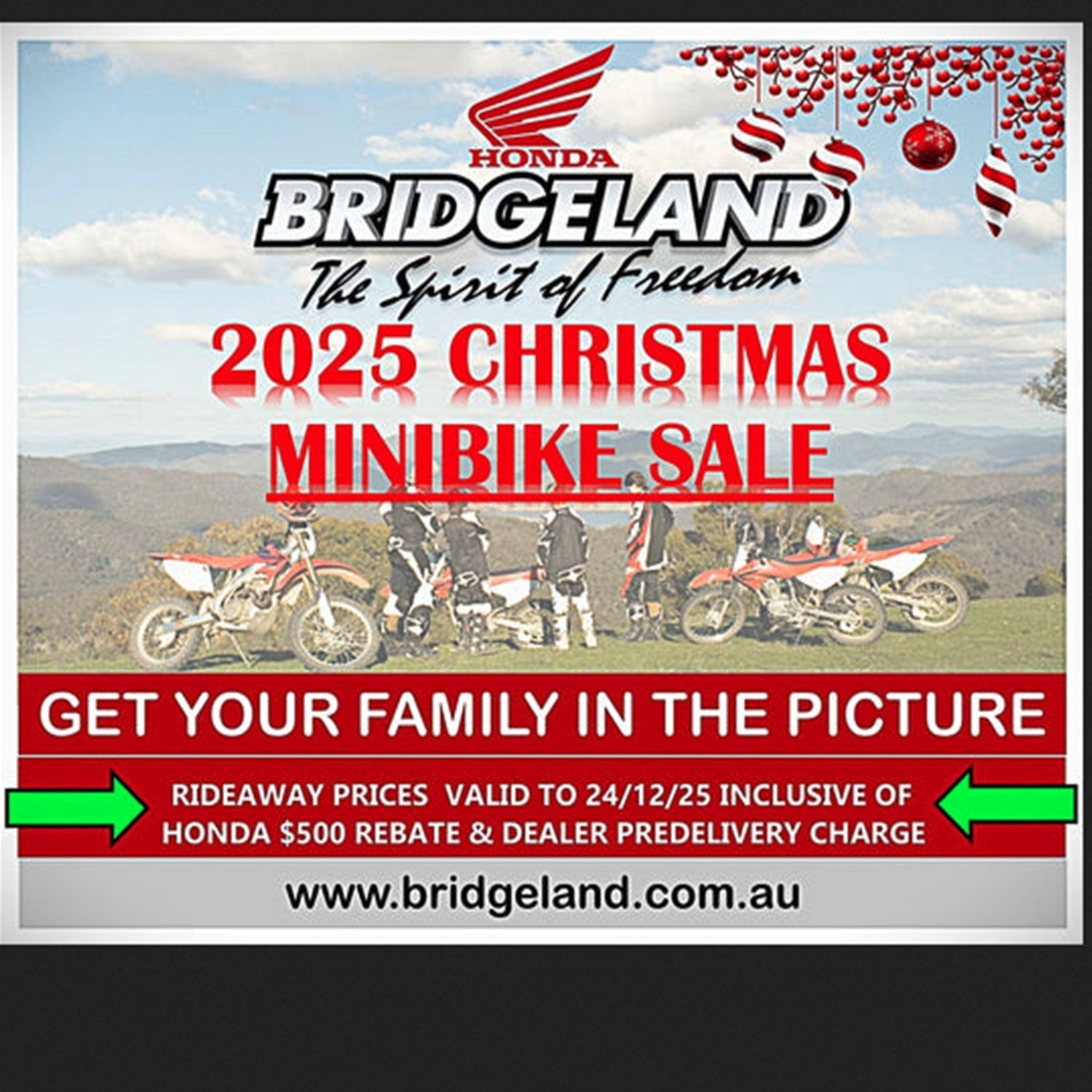 Honda Minibike Christmas Promotion 2025
