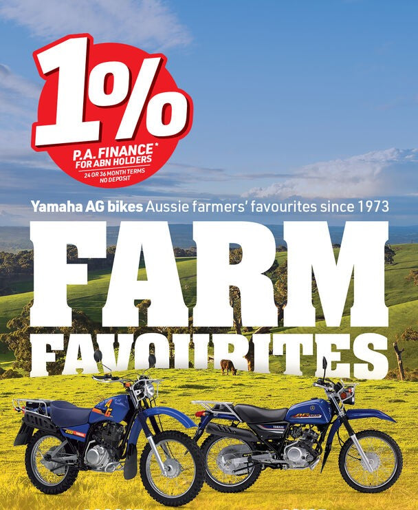 Yamaha Finance Offer 1% on Farm Faves