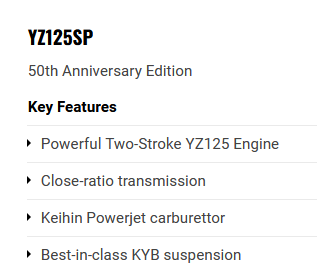 Yamaha YZ125 SP 2024 50th Anniversary Edition