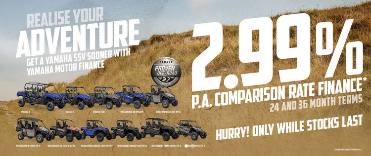 Yamaha Finance Offer 2.99% on SSV Range